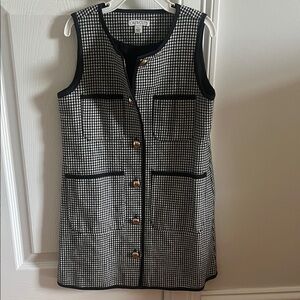 Crewcuts Black and White Houndstooth Sleeveless Shift Dress